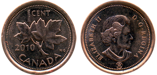 1 цент Канадского доллара