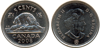 5 центов Канадского доллара