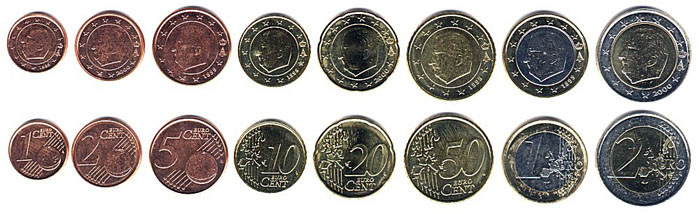 монеты Евро Бельгии