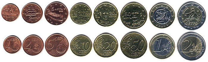 монеты Евро Греции