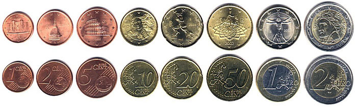 монеты Евро Италии