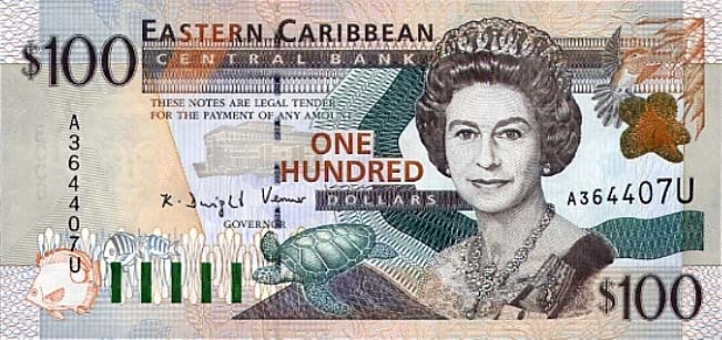 100 восточно-карибских долларов