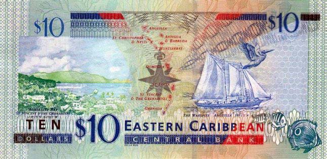 10 восточно-карибских долларов
