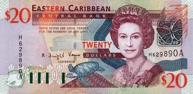 20 восточно-карибских долларов